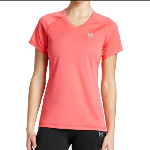 MISSION high tech coral v-neck tee - Picture 2 of 8